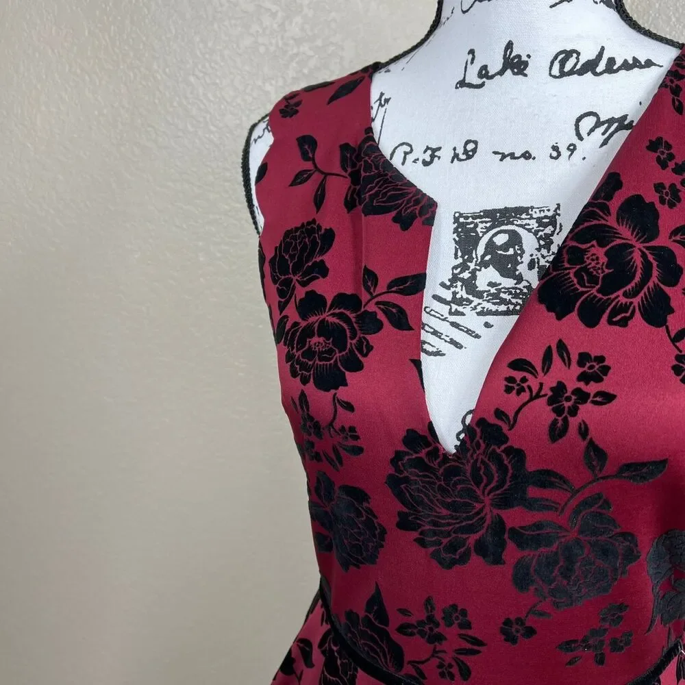 City Studio Burgundy Dress fit flare sleeveless dress size 7/8 baddie streetwear